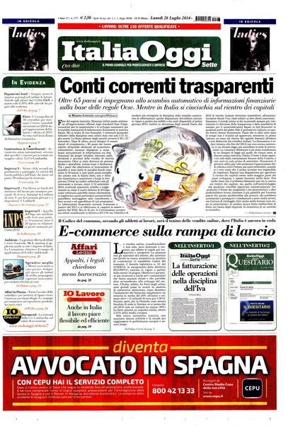 Italia oggi : quotidiano di economia finanza e politica